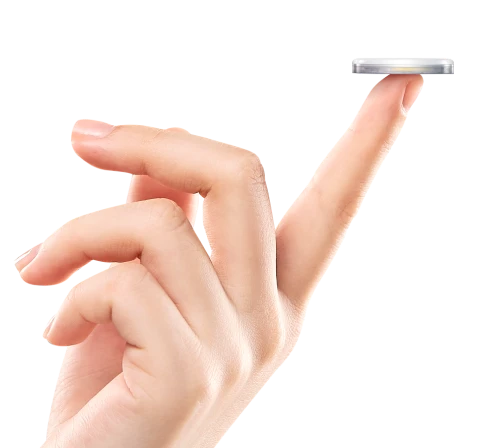 LinX sensor held between two fingers
