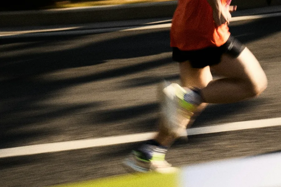 Runner streaking past